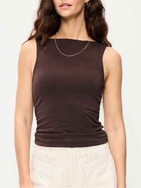 Old Navy Brown Sleeveless Boatneck Tank